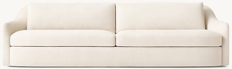 Detail view of Maxime Sofa showing fabric sofa design