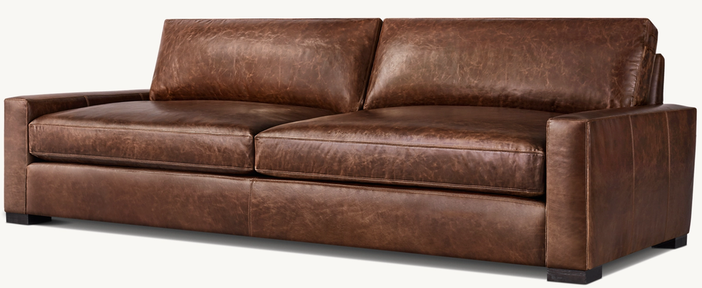 Detail view of Maxwell Sofa showing oak sofa design