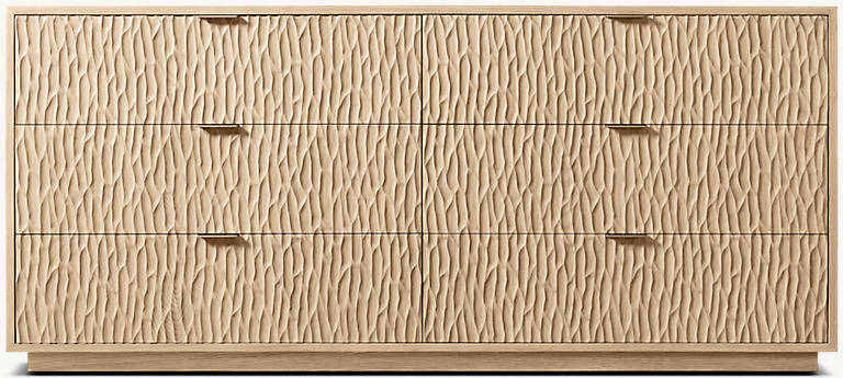 Detail view of Melbourne 6-Drawer Dresser showing oak dresser design