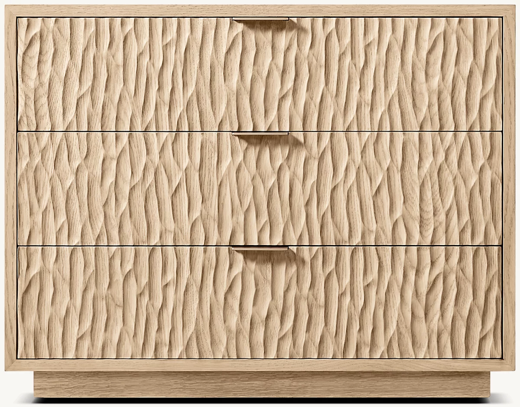 Detail view of Melbourne Closed Nightstand showing oak nightstand design