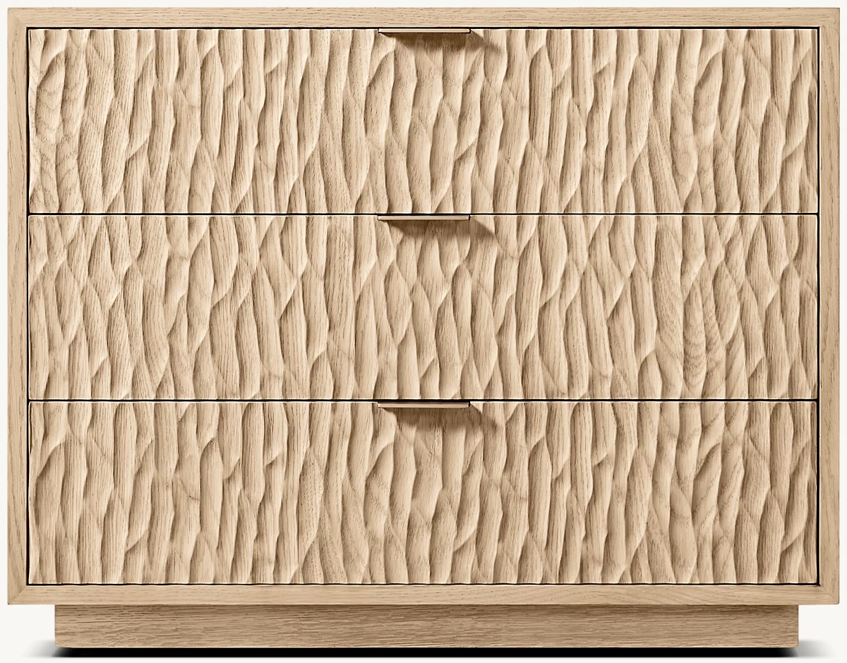 Detail view of Melbourne Closed Nightstand showing oak nightstand design