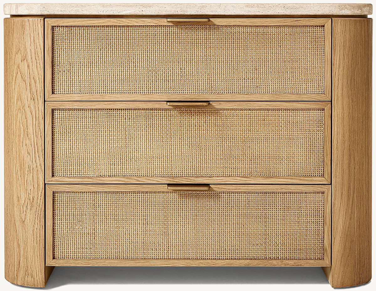 Detail view of Mizu Closed Nightstand showing aluminum nightstand design
