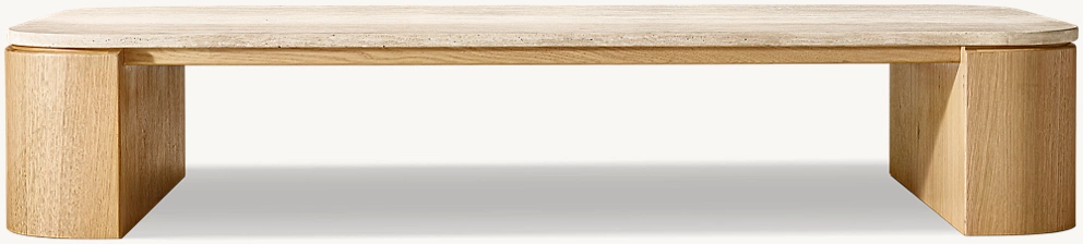 Detail view of Mizu Coffee Table showing oak coffee table design