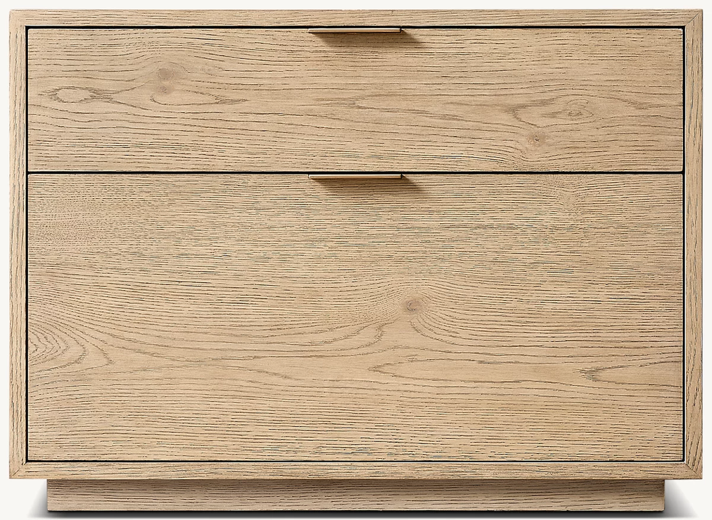 Detail view of Montecito Closed Nightstand showing aluminum nightstand design