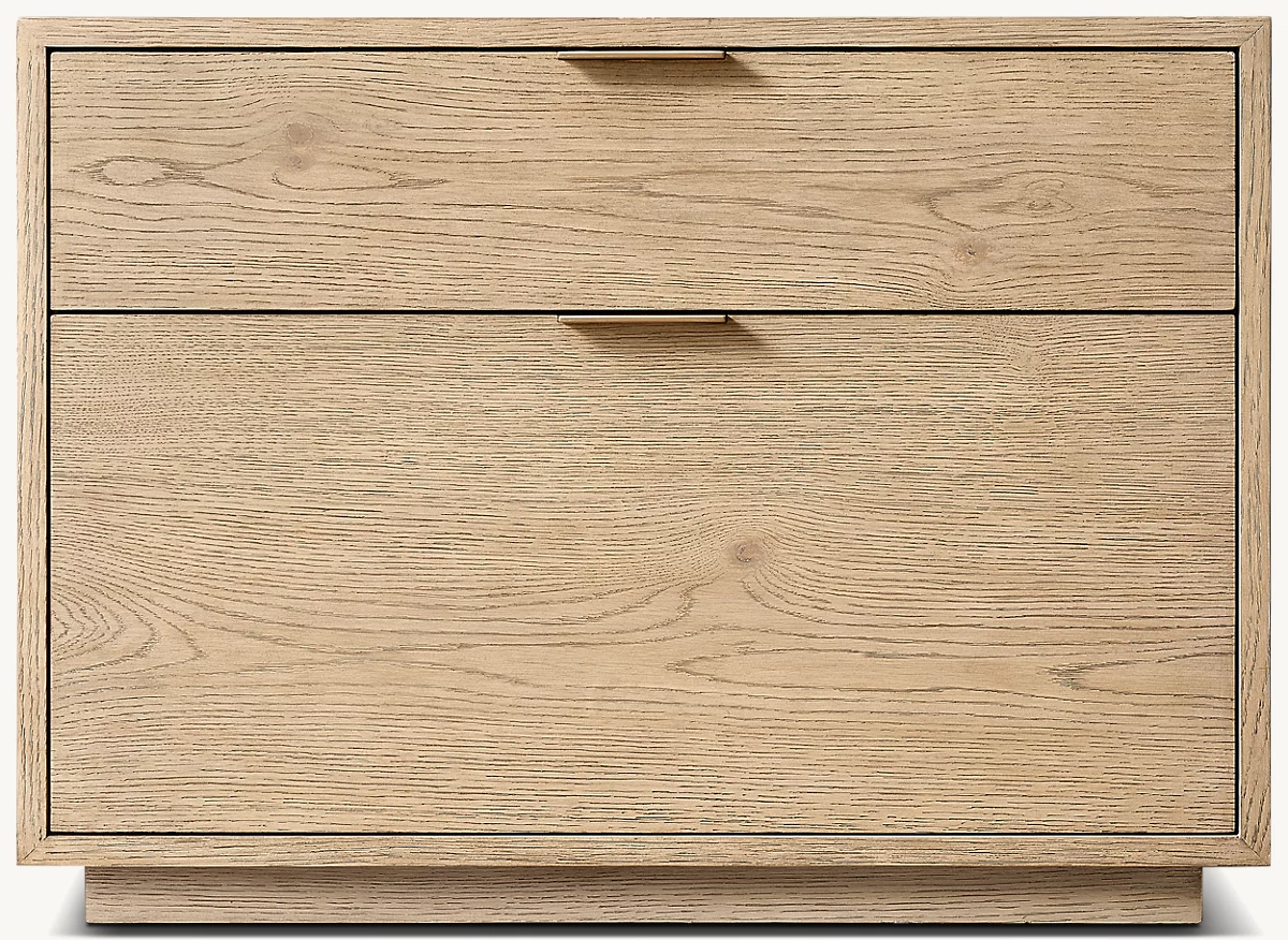 Detail view of Montecito Closed Nightstand showing aluminum nightstand design