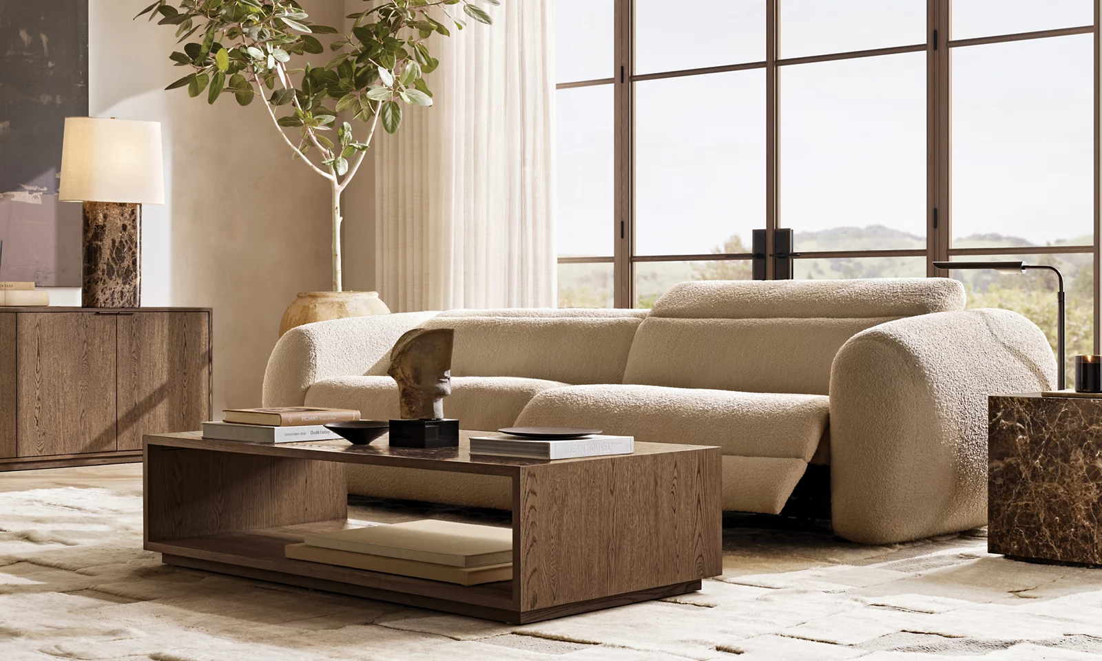 Montecito Open Coffee Table Oak for living room
