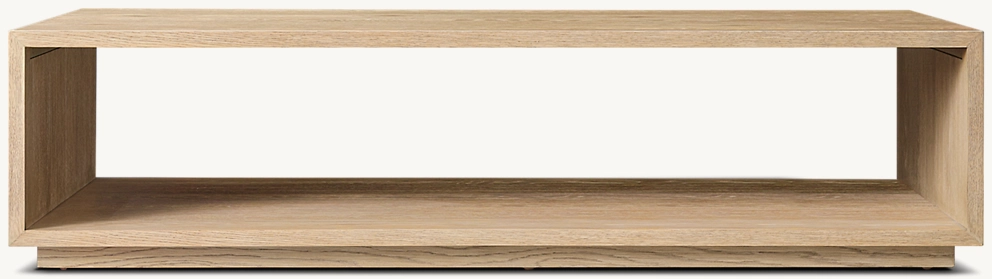 Detail view of Montecito Open Coffee Table showing oak coffee table design