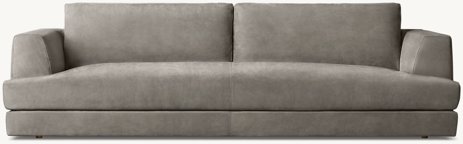 Detail view of Monza Bench-Cushion Sofa showing fabric sofa design