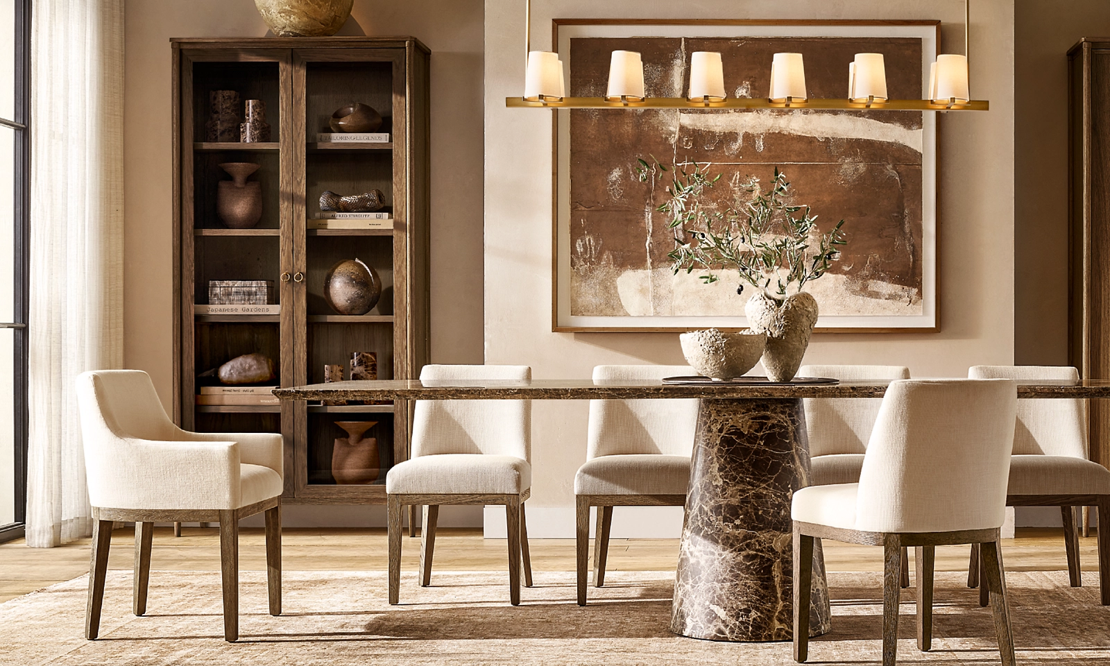 Morgan Curved-Back Leather Dining Side Chair for dining room