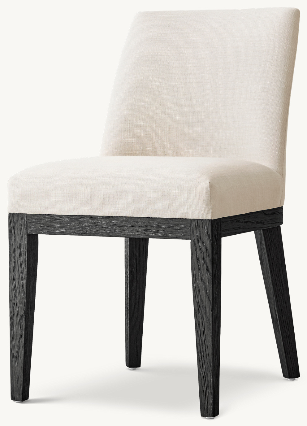 Detail view of Morgan Curved-Back Leather Dining Side Chair showing leather side chair design