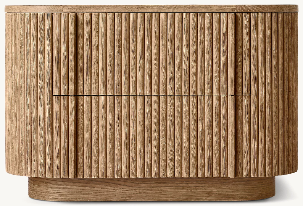 Detail view of Mulholland Closed Nightstand showing oak nightstand design