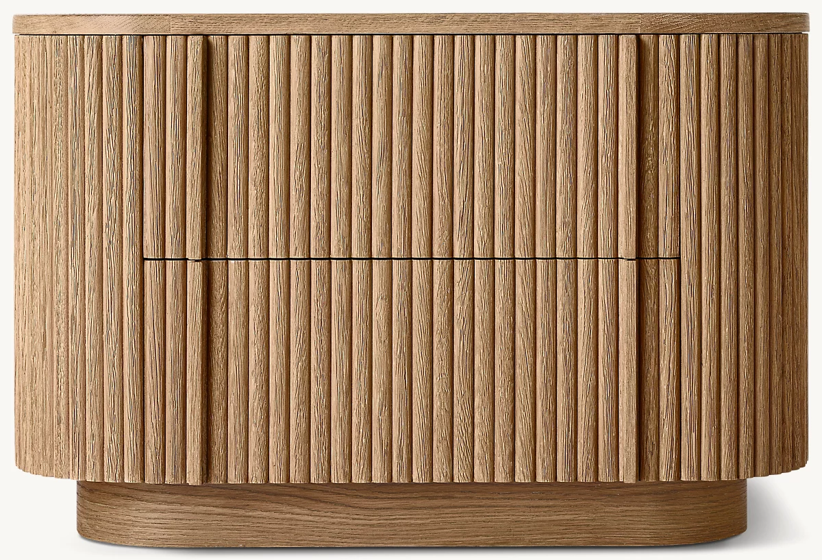 Detail view of Mulholland Closed Nightstand showing oak nightstand design