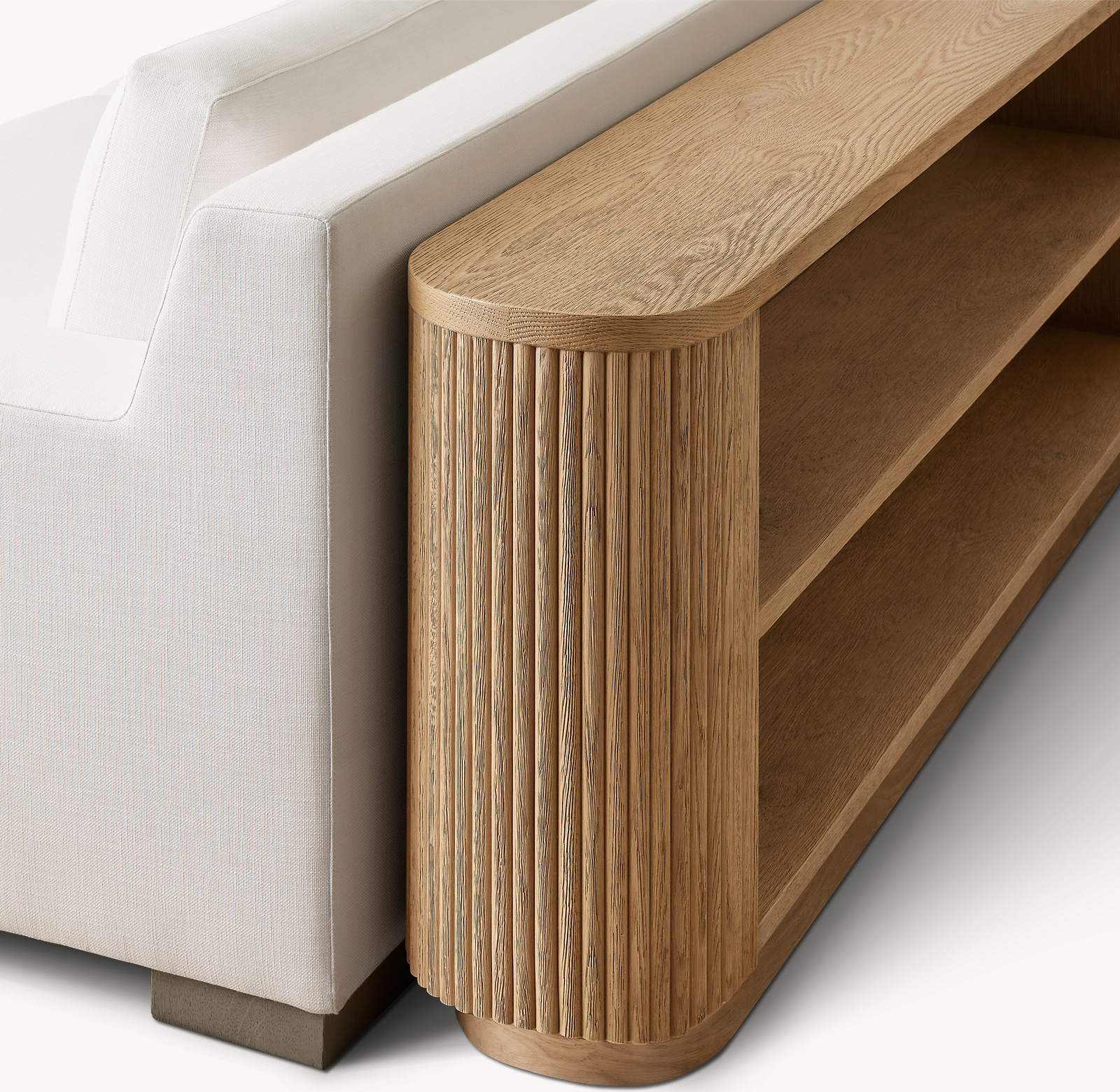 Mulholland Low Console Table Oak for living room