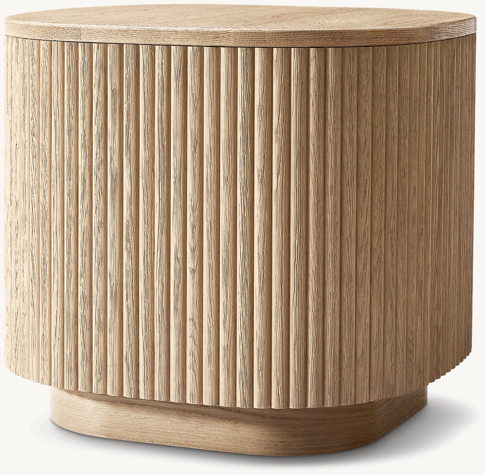 Detail view of Mulholland Square Side Table showing oak side table design