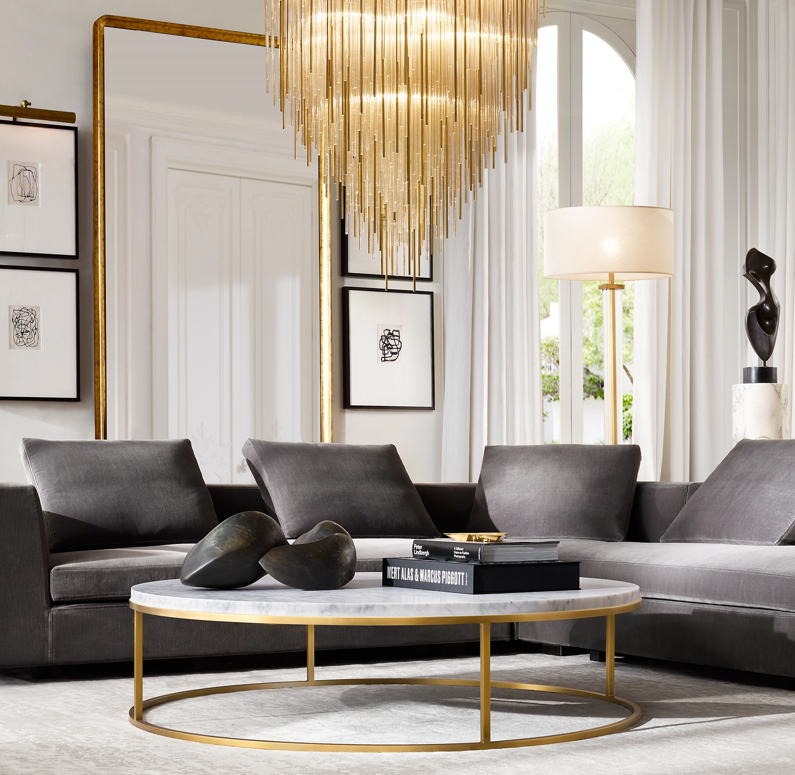 Nicholas Marble Round Coffee Table for living room