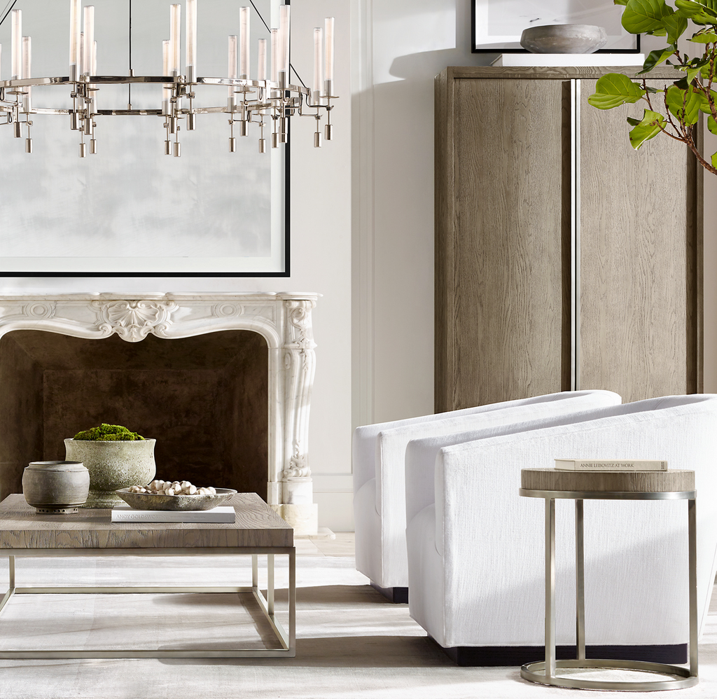 Nicholas Oak Round Side Table for home