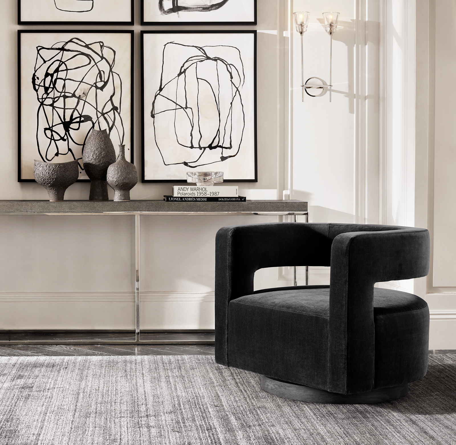 Nicholas Shagreen Console Table for living room