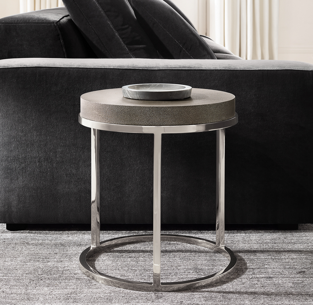 Nicholas Shagreen Round Side Table for home