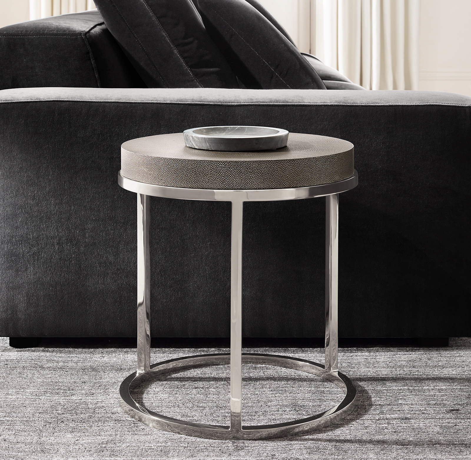 Nicholas Shagreen Round Side Table for home