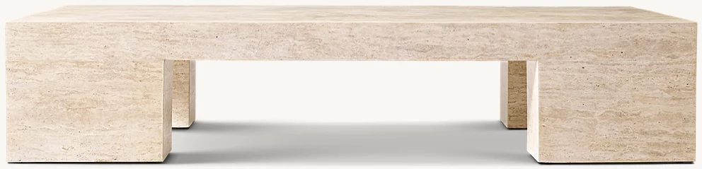 Detail view of Nicco Coffee Table showing marble coffee table design