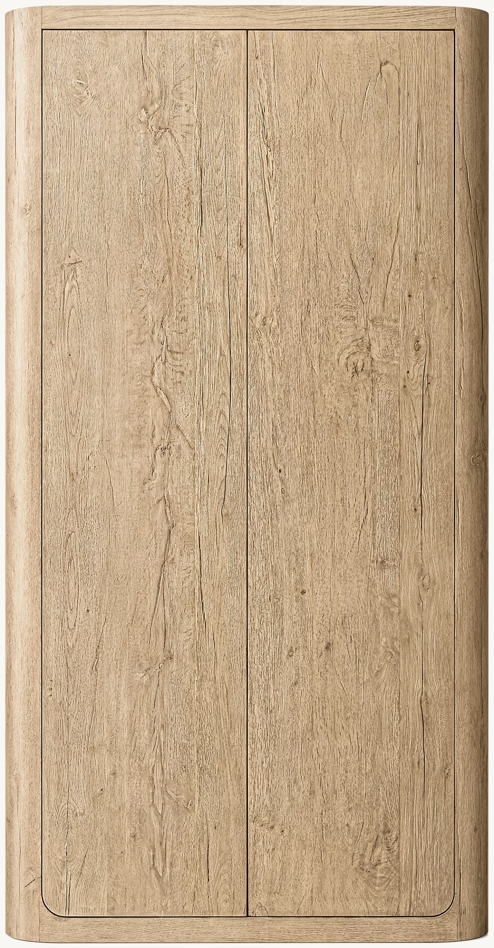 Detail view of Oslo Cabinet showing oak cabinet design
