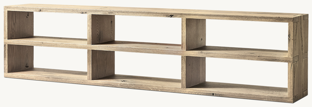 Oak BrûLé Waterfall 96" Low Console Table console alternate view 3