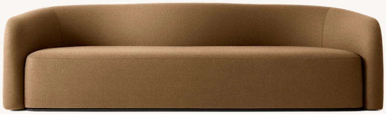 Detail view of Ondé Sofa showing fabric sofa design
