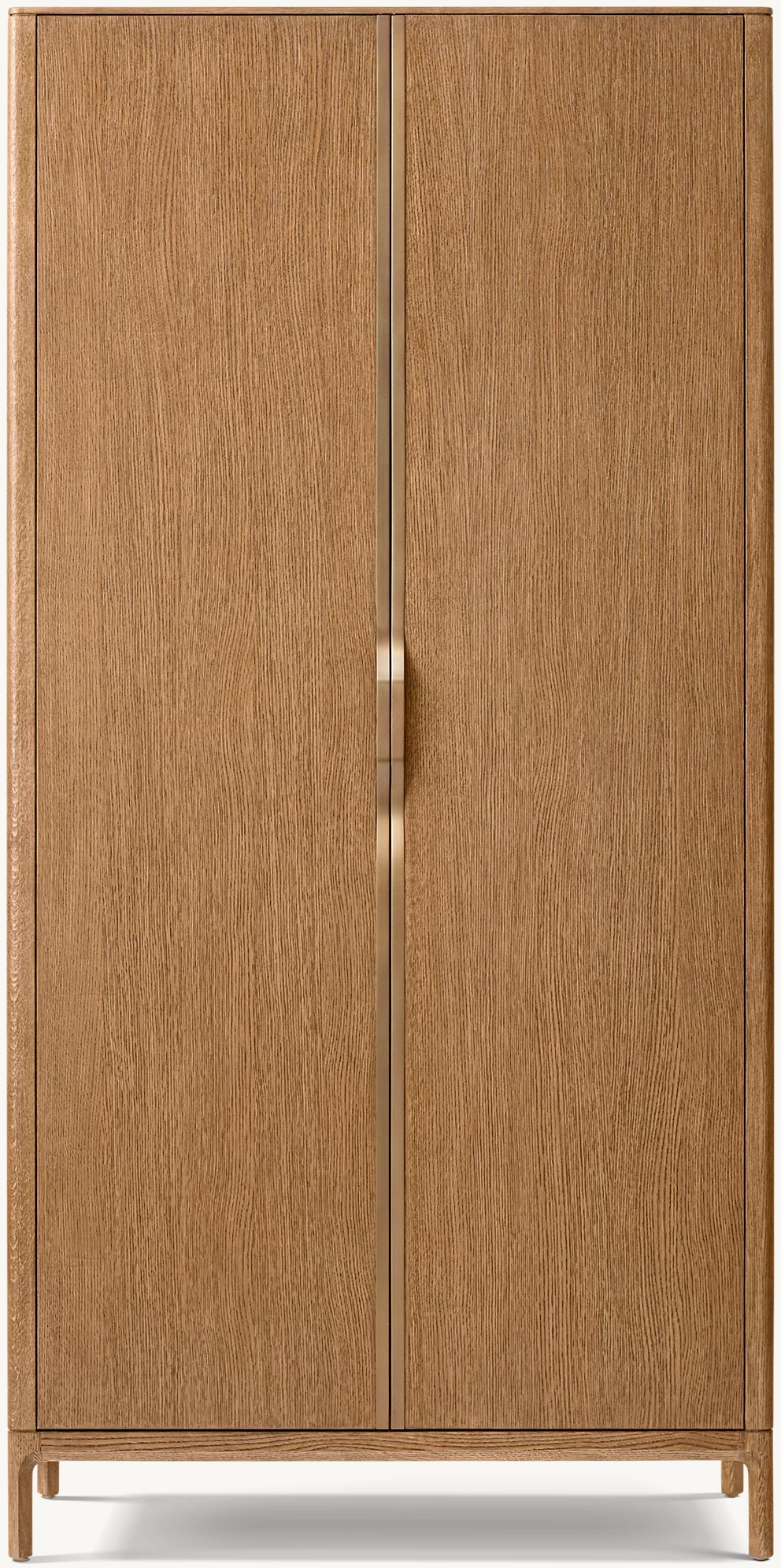 Detail view of Padua Cabinet showing oak cabinet design