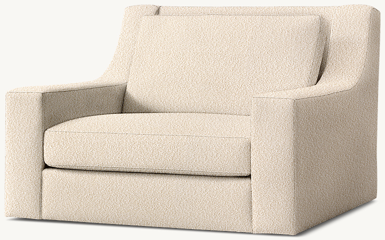 Parisian Classic Slope Arm Swivel Chair Fabric armchair for home
