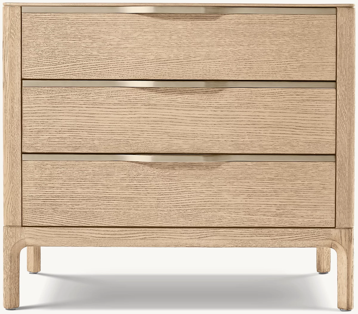 Detail view of Padua Closed Nightstand showing oak nightstand design