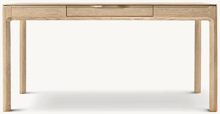 Detail view of Padua Desk showing oak desk design