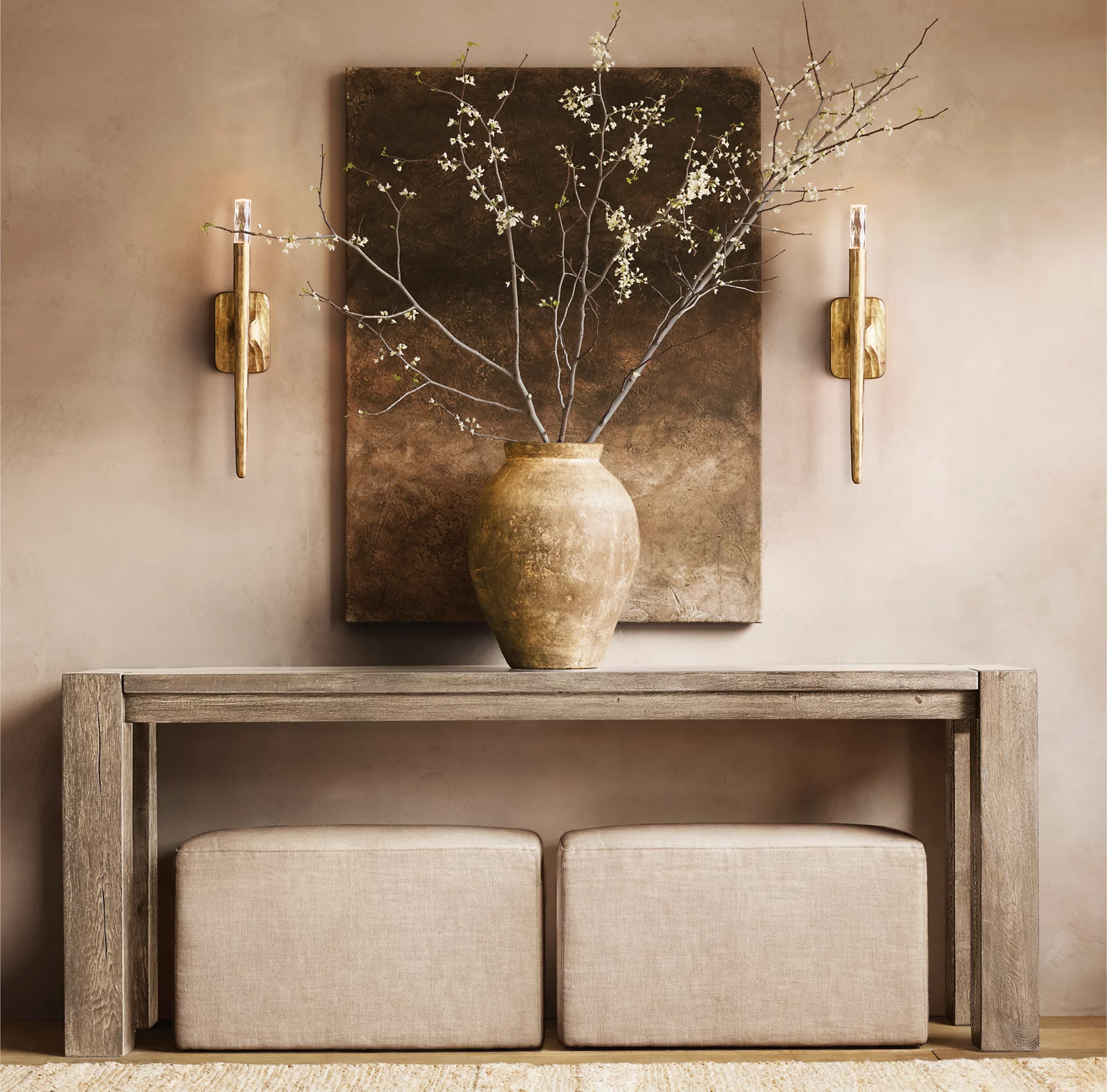 Reclaimed Russian Oak Parsons Console Table for living room
