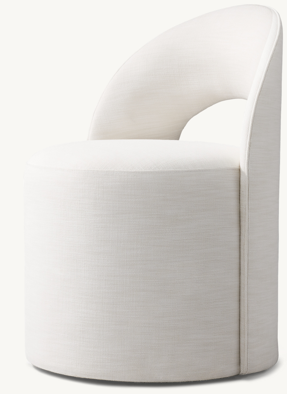 Detail view of Reynaux Slope Open-Back Dining Chair showing wood furniture design