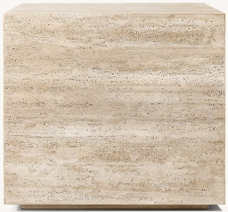 Detail view of Rocco Square Side Table showing aluminum side table design