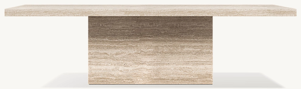 Detail view of Romeo Rectangular Dining Table showing marble rectangular dining table design