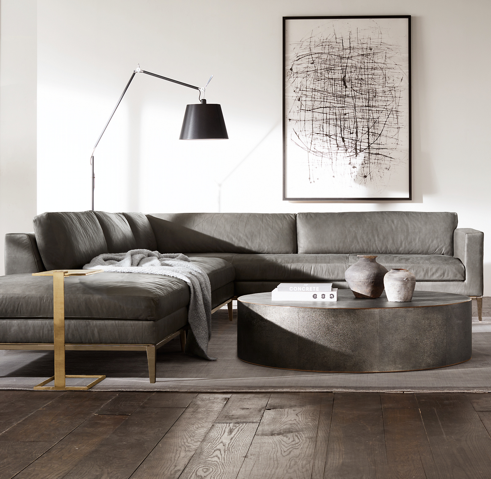 Saunderson Shagreen Cylinder Coffee Table for living room
