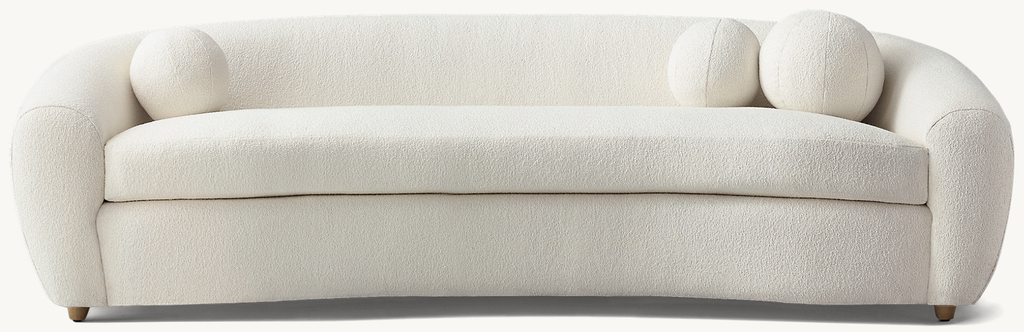 Detail view of Sylvain Sofa showing fabric sofa design