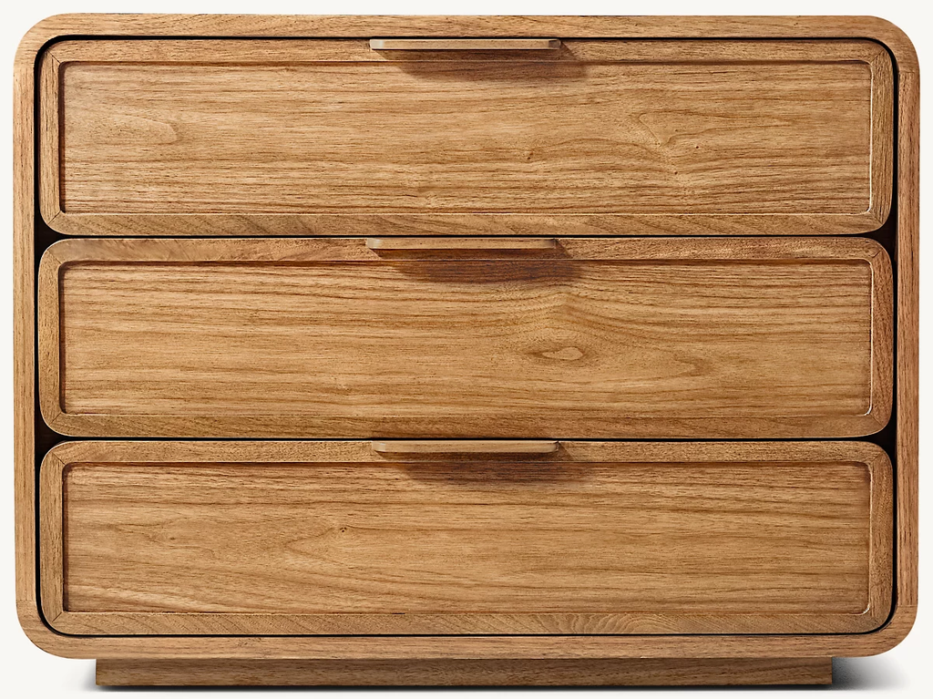 Detail view of Santiago Closed Nightstand showing walnut nightstand design