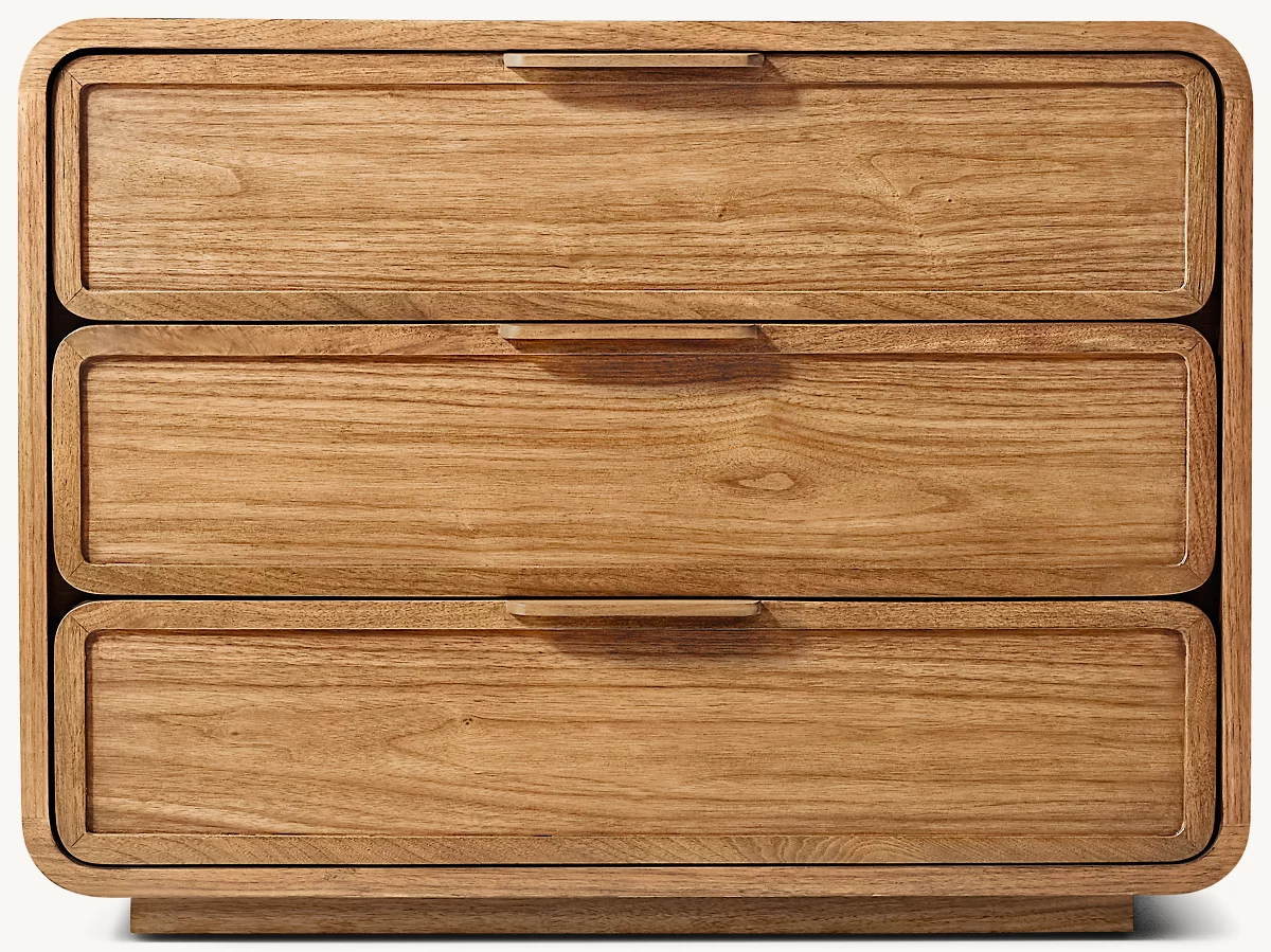 Detail view of Santiago Closed Nightstand showing walnut nightstand design