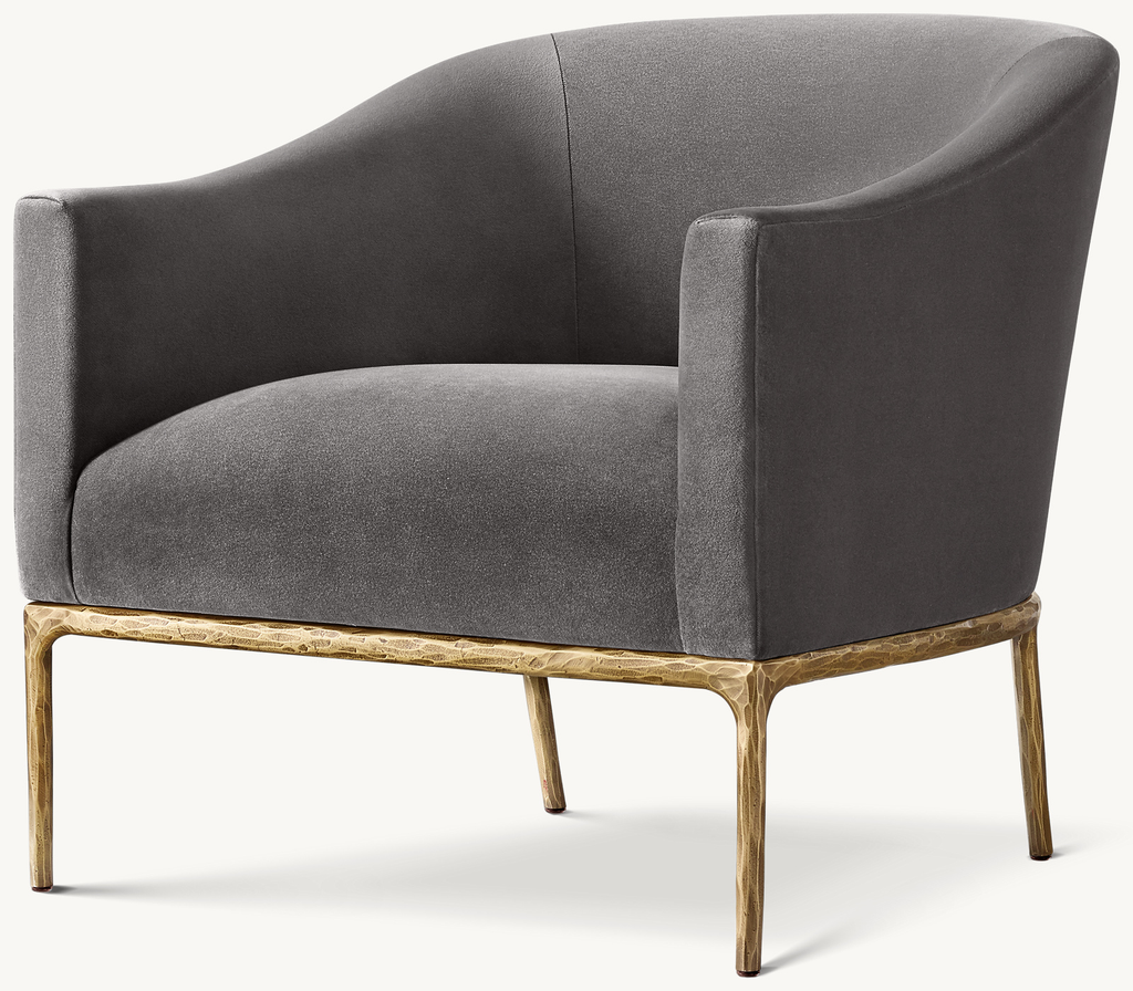 Thaddeus Barrelback Slope Arm Chair Wood armchair for home