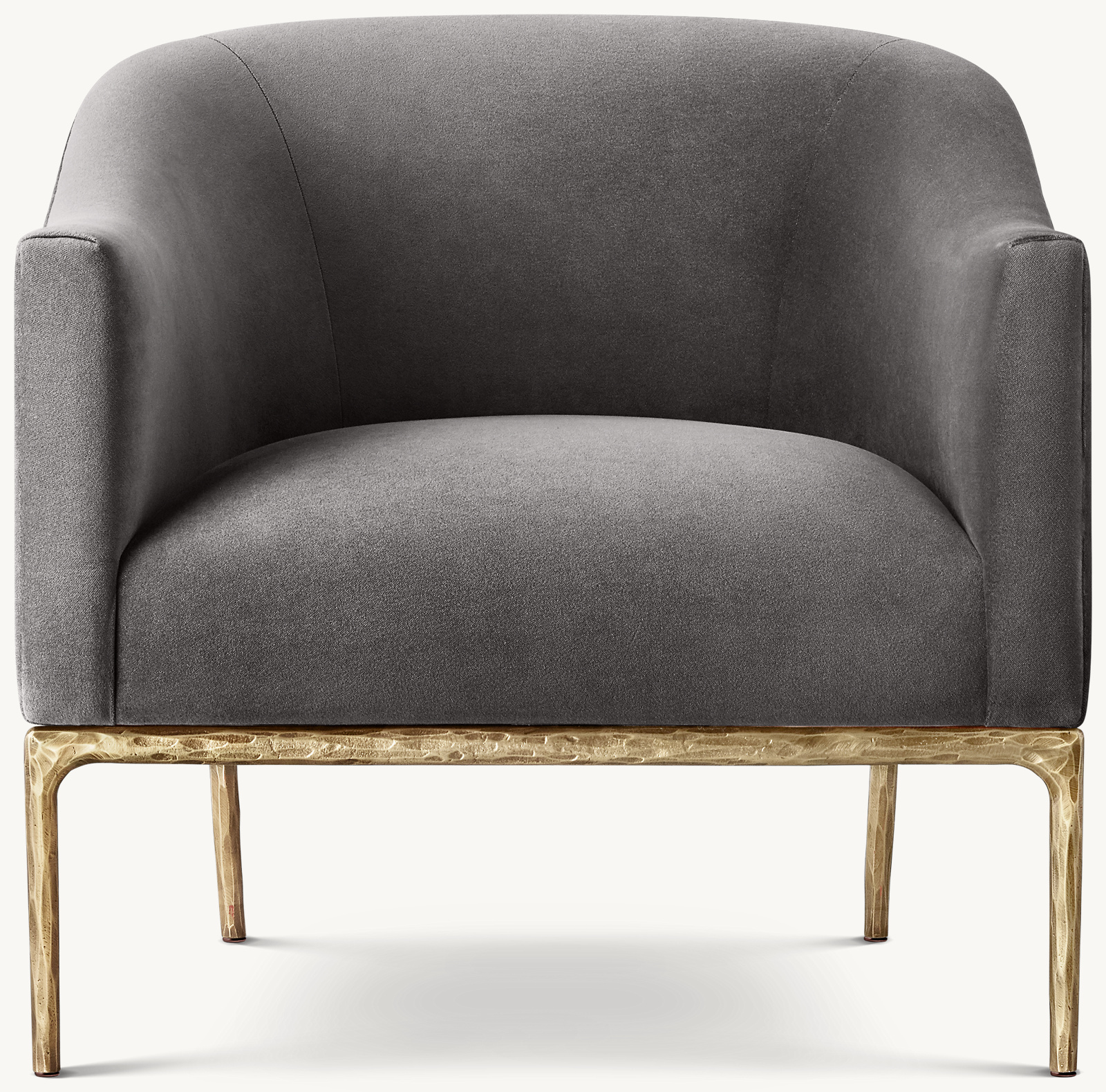 Detail view of Thaddeus Barrelback Slope Arm Chair showing wood armchair design