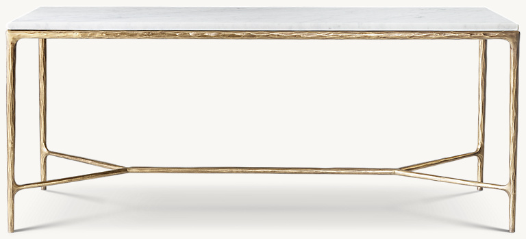 Detail view of Thaddeus Marble Desk showing marble desk design