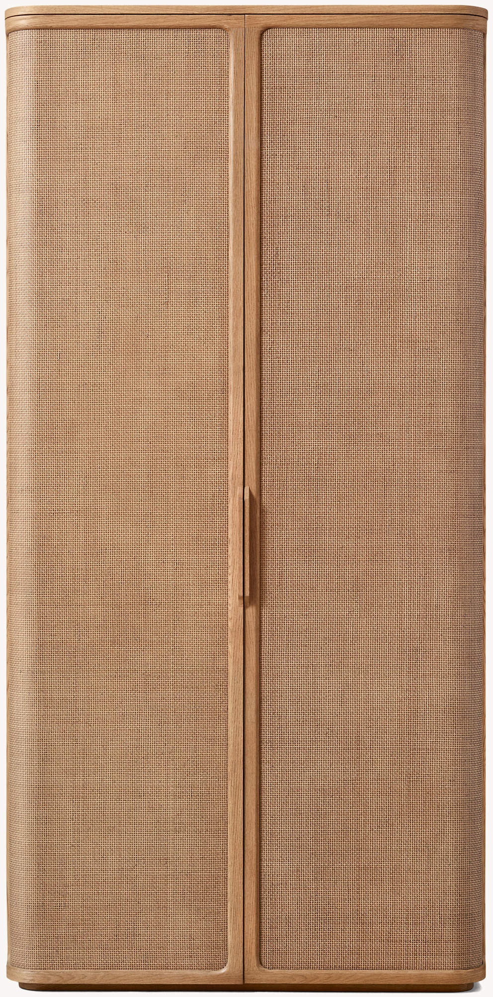 Detail view of Trieste Cabinet showing oak cabinet design