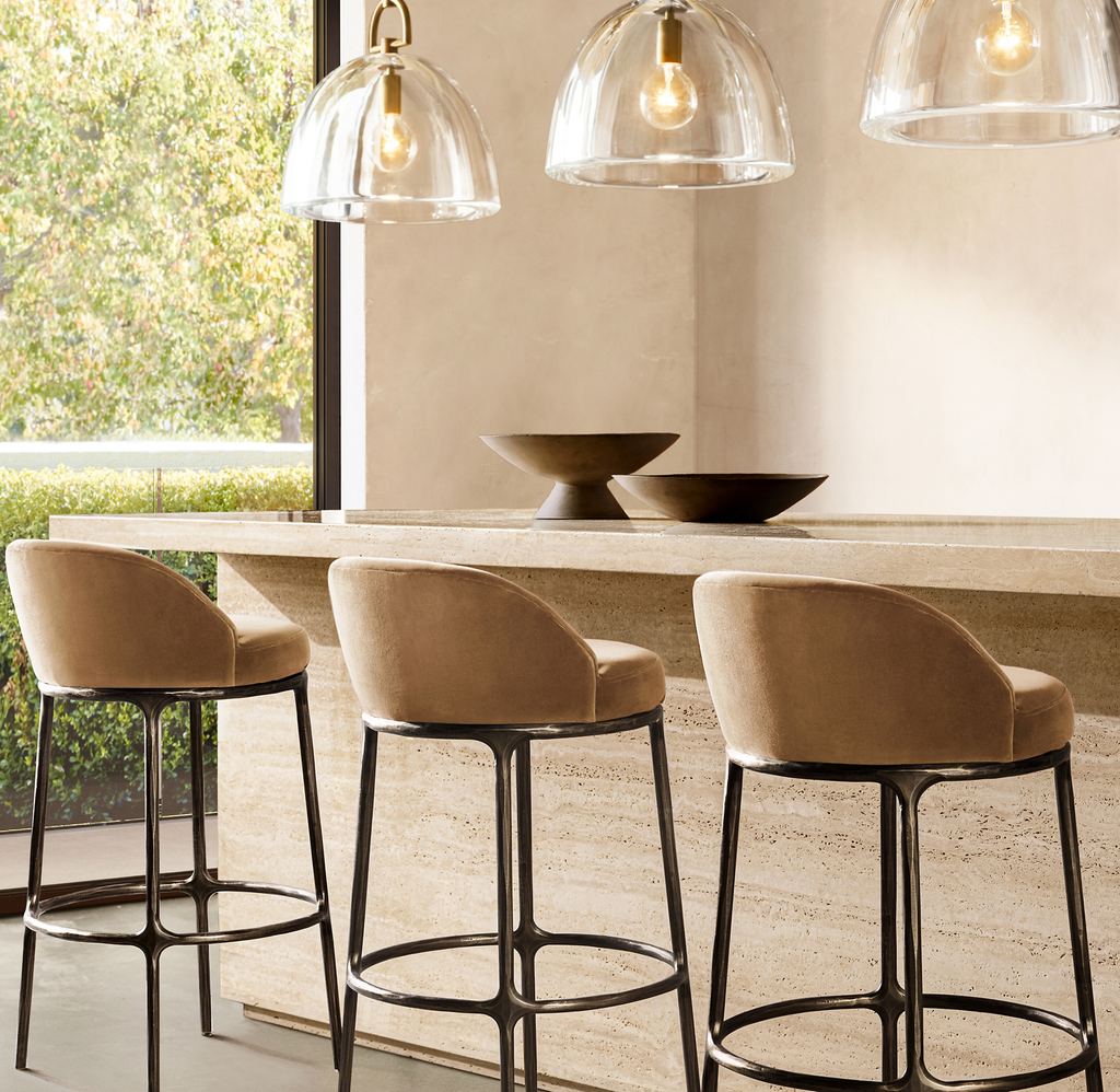 Thaddeus Fabric Swivel Bar & Counter Stool bar stool for home