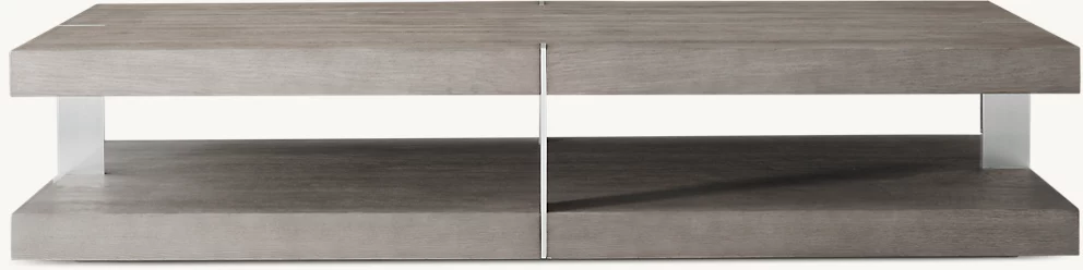 Detail view of Verrazano Coffee Table showing oak coffee table design