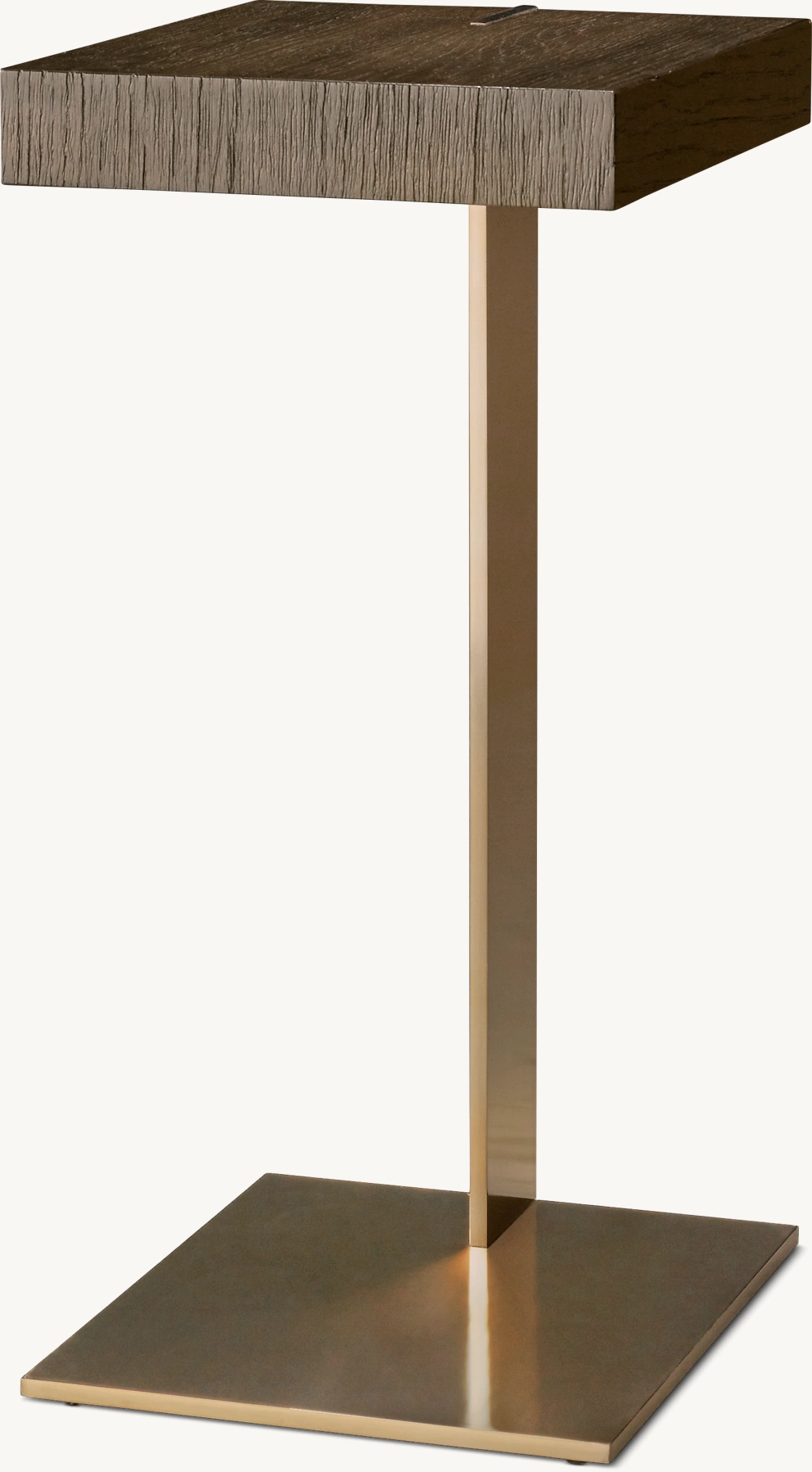 Detail view of Verrazano Rectangular Cocktail Side Table showing oak side table design