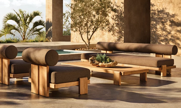 Vigo Teak Rectangular Coffee Table for outdoor patio