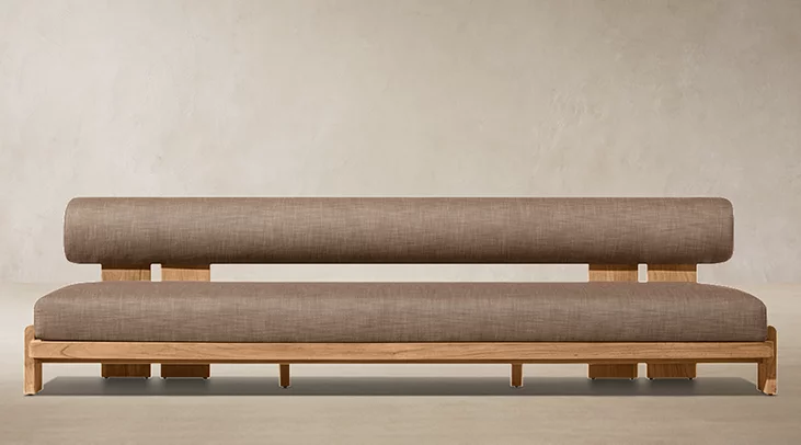 Detail view of Vigo Teak Sofa showing teak sofa design