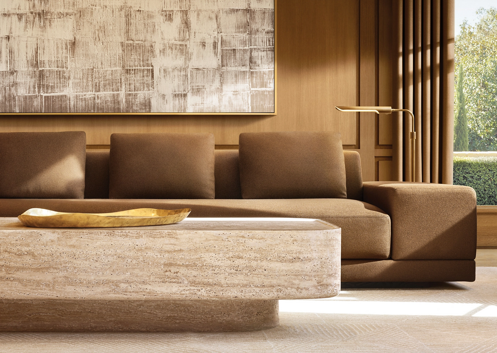 Vitolo Carved Coffee Table Marble for living room