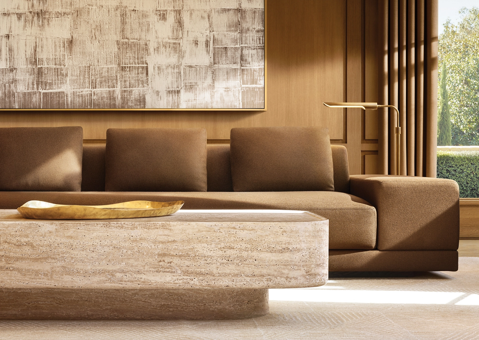 Vitolo Carved Coffee Table Marble for living room
